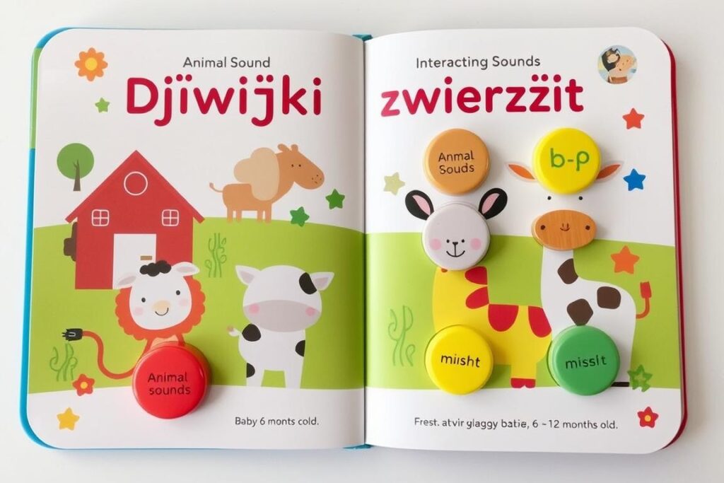 Książka dźwiękowa 'Dźwięki zwierząt' dla niemowlaków