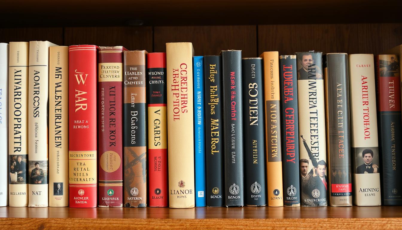 Najlepsze książki o wojnie - klasyki literatury wojennej ułożone na półce