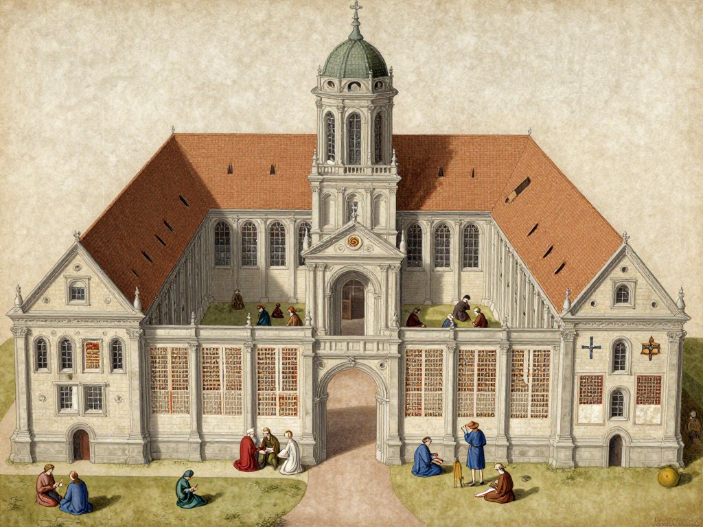 Historia opactwa św. Galla - średniowieczna ilustracja klasztoru